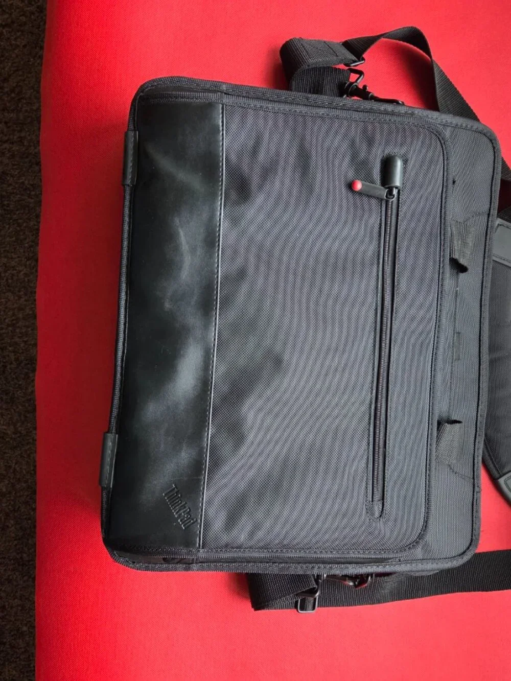 Lenovo ThinkPad 17” Large Laptop Black Carrying Case Bag W Strap Leather Handles